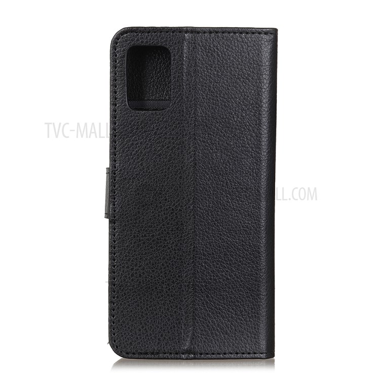 Litchi Grain Leather Protector Cover with Wallet Stand for Honor X10 Max - Black-3