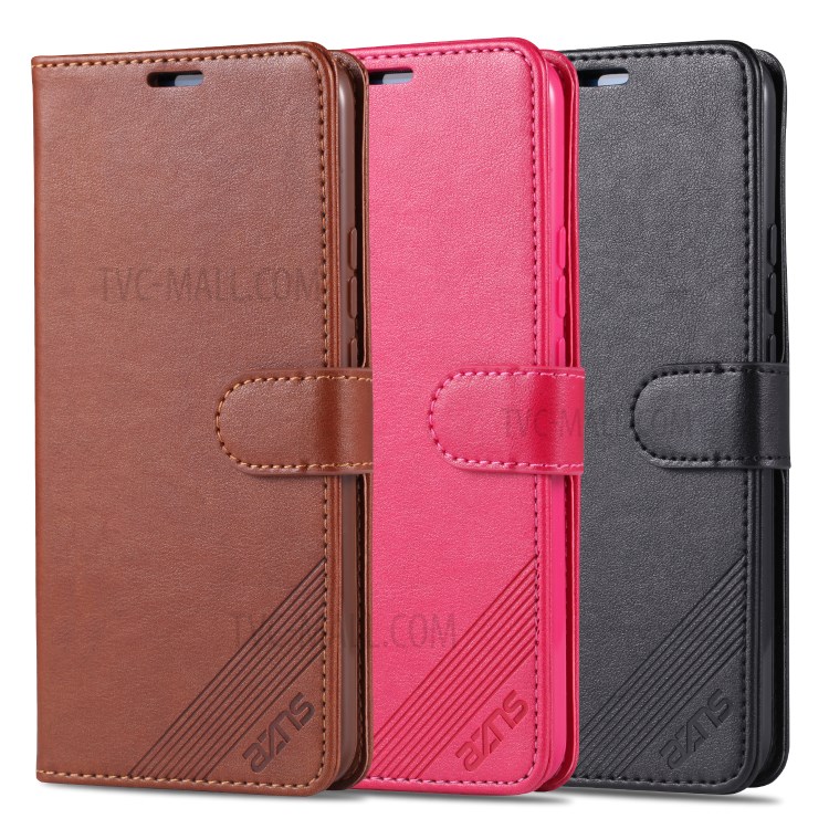 AZNS Leather with Wallet Shell for Huawei Y6p - Brown-10