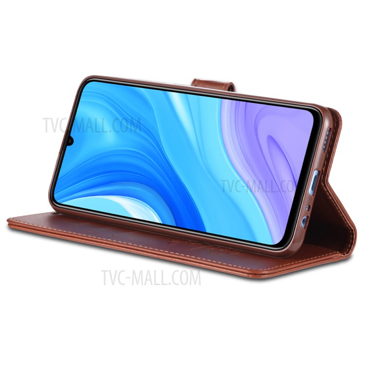 AZNS Leather with Wallet Shell for Huawei Y6p - Brown-6