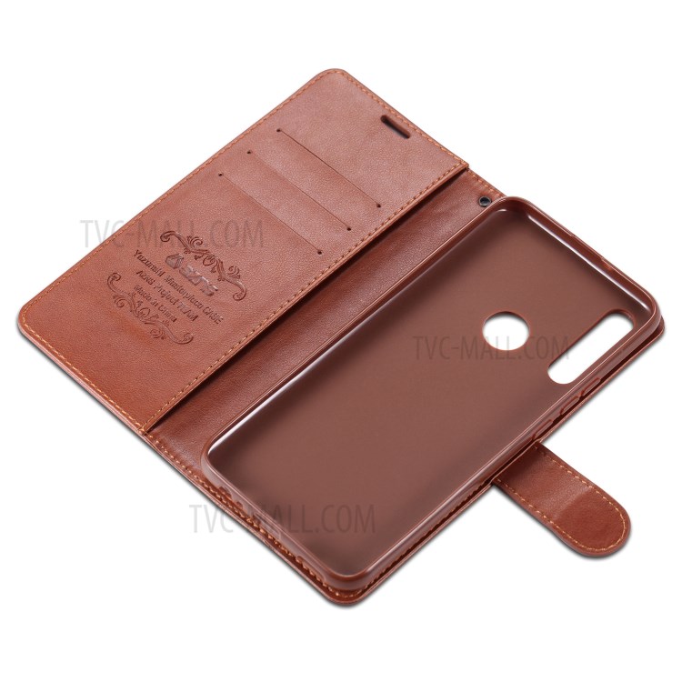 AZNS Leather with Wallet Shell for Huawei Y6p - Brown-8