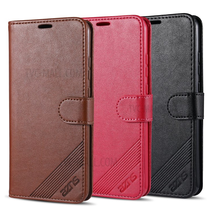 AZNS Wallet Stand Leather Phone Shell for Huawei P smart 2020 - Brown-10