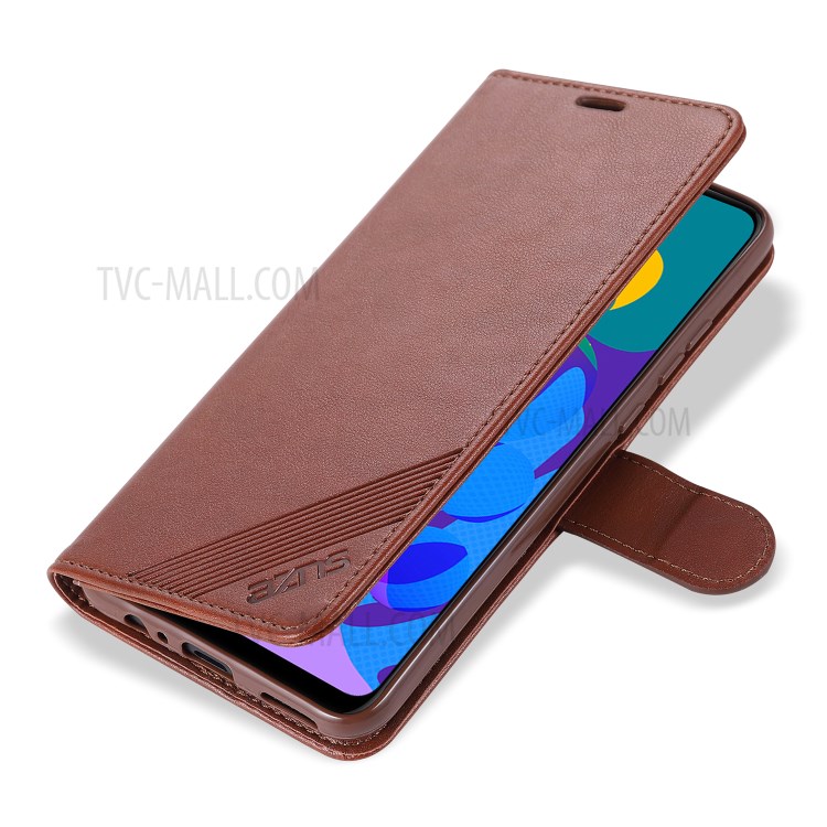 AZNS Wallet Stand Leather Phone Shell for Huawei P smart 2020 - Brown-4