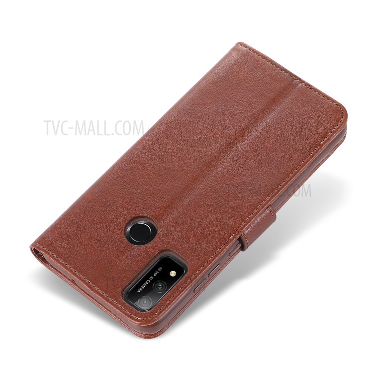 AZNS Wallet Stand Leather Phone Shell for Huawei P smart 2020 - Brown-5