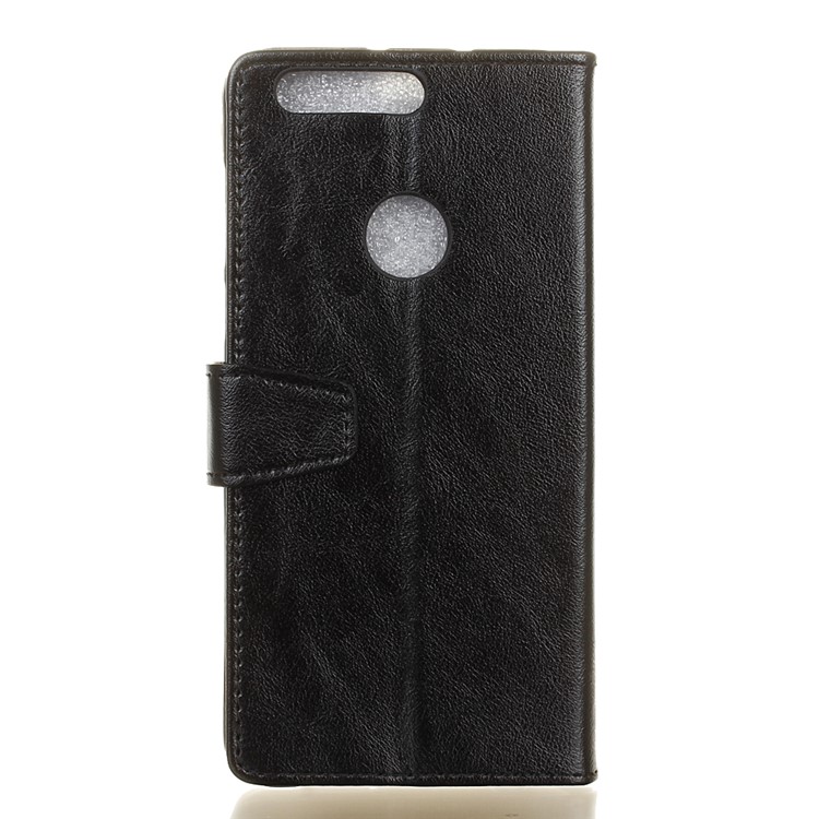 Crazy Horse Wallet Stand Leather Case for Huawei Honor 8 - Black-2