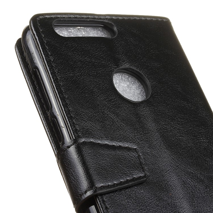 Crazy Horse Wallet Stand Leather Case for Huawei Honor 8 - Black-7