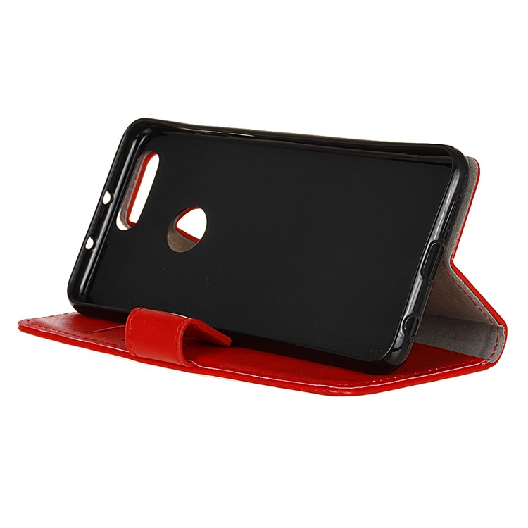 Crazy Horse Wallet Stand Leather Flip Case for Huawei Honor 8 - Red-4