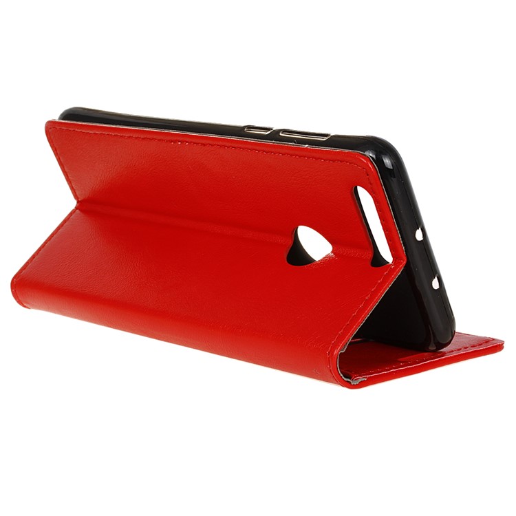 Crazy Horse Wallet Stand Leather Flip Case for Huawei Honor 8 - Red-5