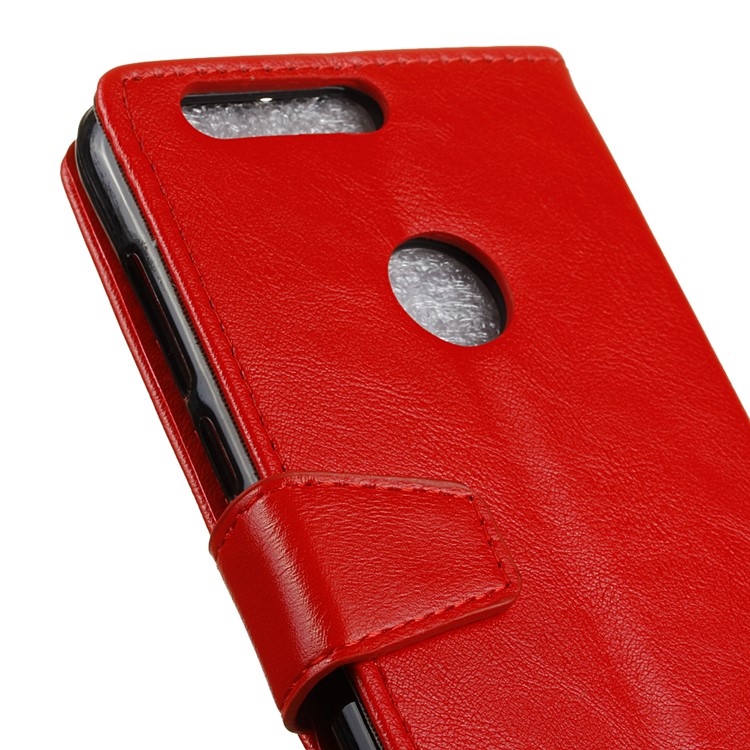 Crazy Horse Wallet Stand Leather Flip Case for Huawei Honor 8 - Red-7