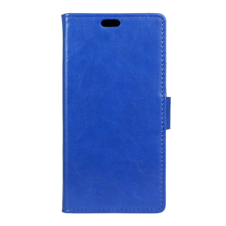 Crazy Horse Card Holder Leather Phone Case for Huawei Honor 8 - Blue-1