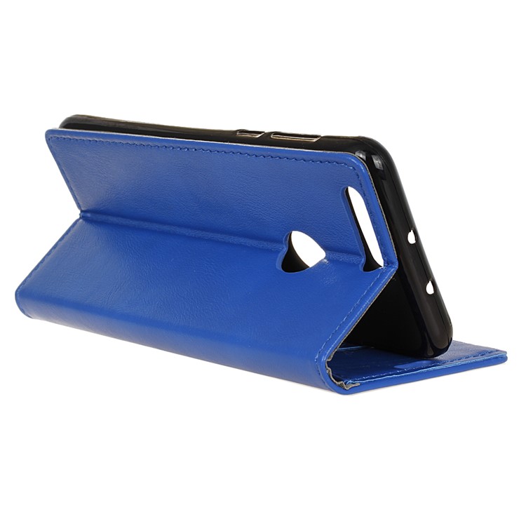 Crazy Horse Card Holder Leather Phone Case for Huawei Honor 8 - Blue-5