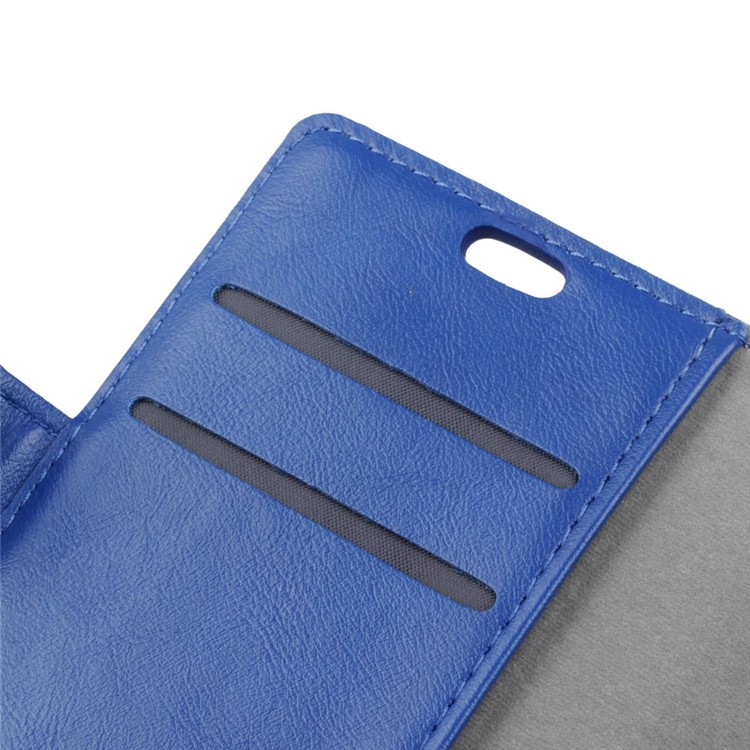 Crazy Horse Card Holder Leather Phone Case for Huawei Honor 8 - Blue-6