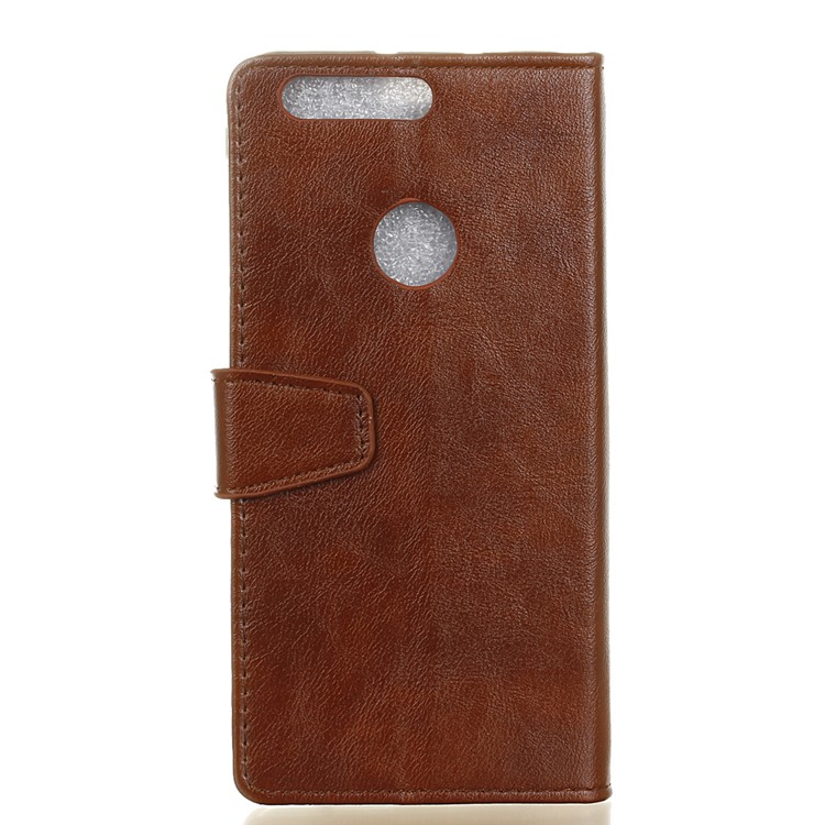 Crazy Horse Leather Flip Case with Stand for Huawei Honor 8 - Brown-2