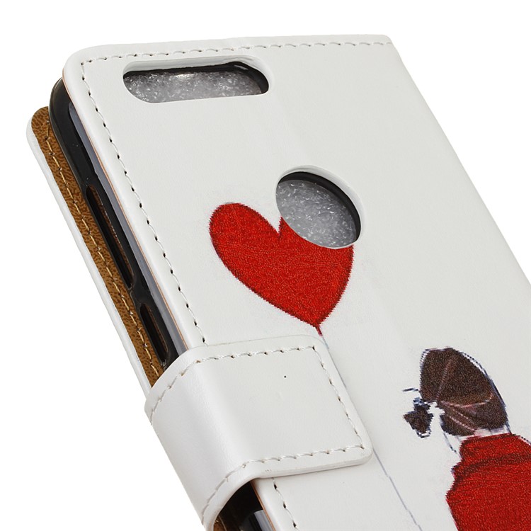 Pattern Printing Folio Leather Protective Cover for Huawei Honor 8 - Lovely Girl-3