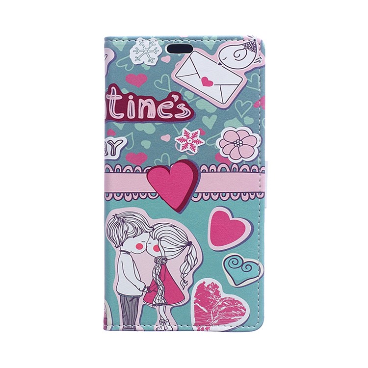 Pattern Printing Magnetic Leather Wallet Cover for Huawei Honor 8 - Sweet Lover-1