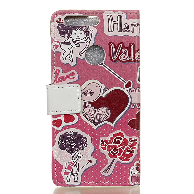 Pattern Printing Magnetic Leather Wallet Cover for Huawei Honor 8 - Sweet Lover-2
