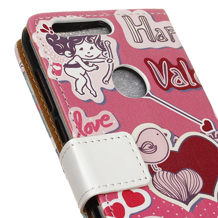 Pattern Printing Magnetic Leather Wallet Cover for Huawei Honor 8 - Sweet Lover-3