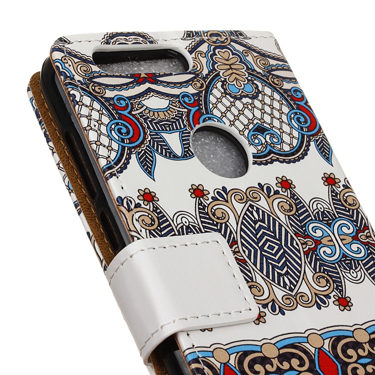 Magnetic Leather Wallet Shell for Huawei Honor 8 - Arabic Floral Pattern-3