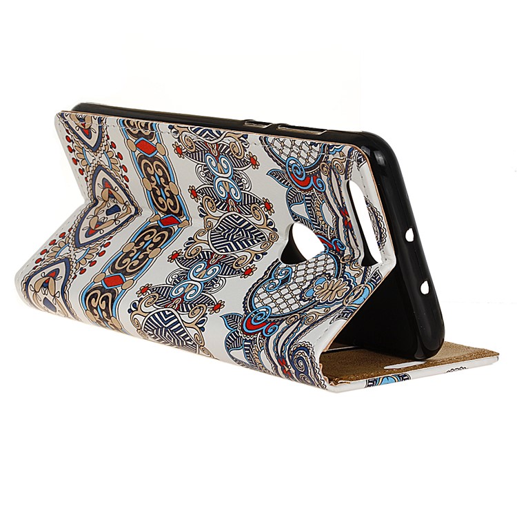 Magnetic Leather Wallet Shell for Huawei Honor 8 - Arabic Floral Pattern-4