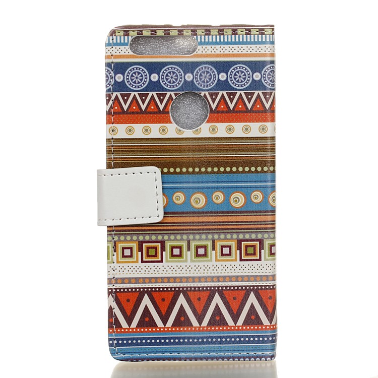 Diary Style Leather Wallet Stand Cover for Huawei Honor 8 - Tribal Geometric Figure-2