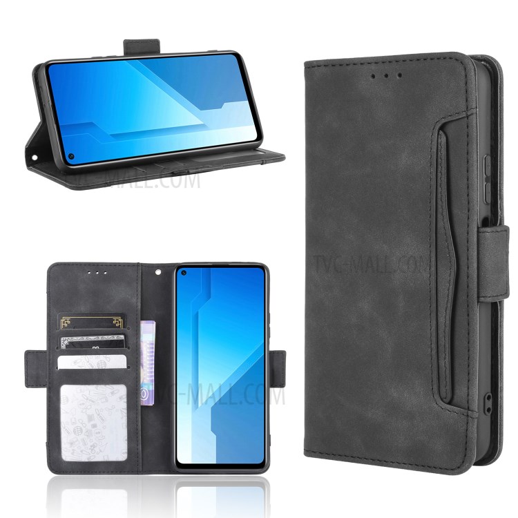 Wallet Leather Stand Case for Honor Play4 - Black-1