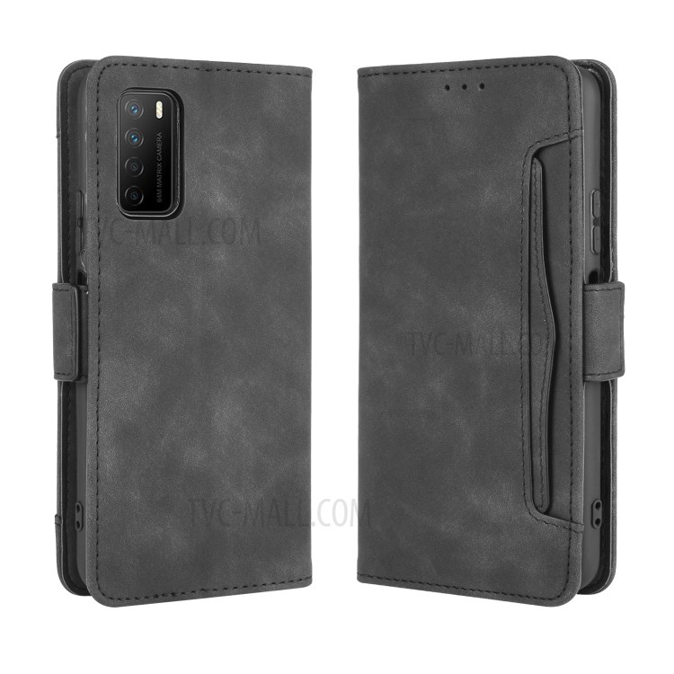 Wallet Leather Stand Case for Honor Play4 - Black-2