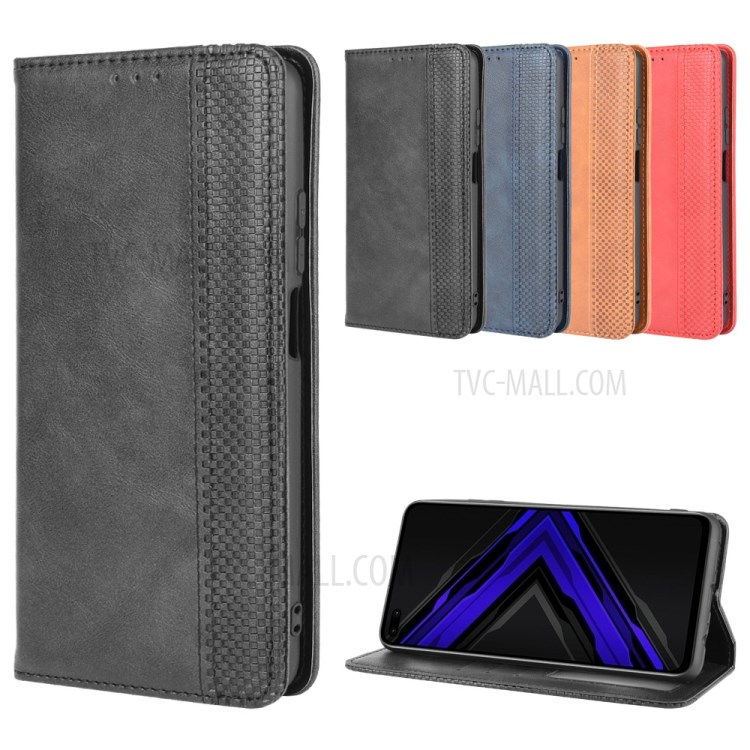 Vintage Style Wallet Leather Stand Case for Honor Play4 Pro - Black-11