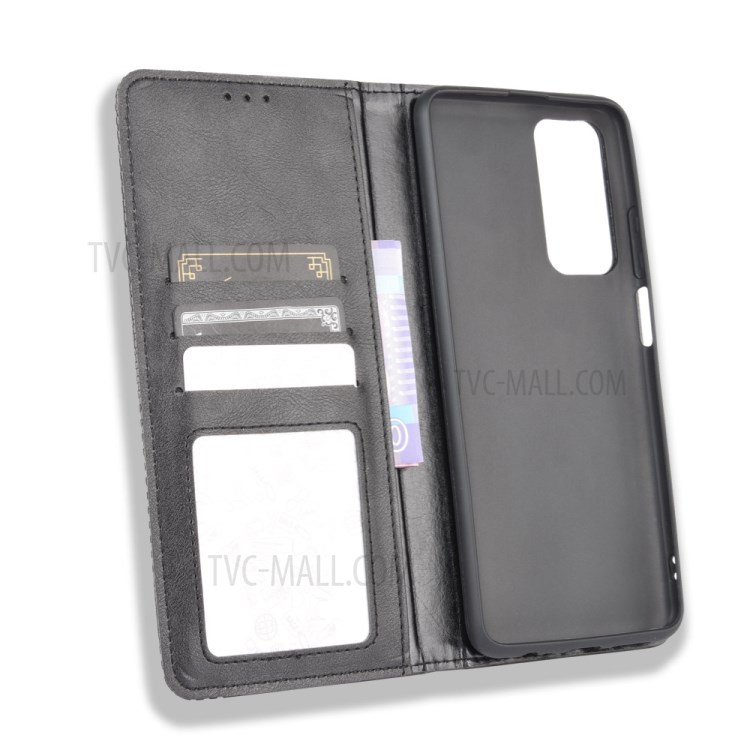 Vintage Style Wallet Leather Stand Case for Honor Play4 Pro - Black-4