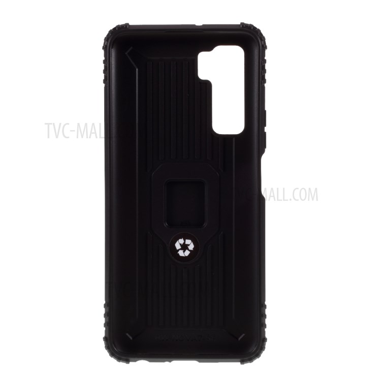 Fingerring Kickstand Schockdofter TPU -deckung Telefonschale Für Huawei Nova 7 SE/P40 Lite 5g - Schwarz-3