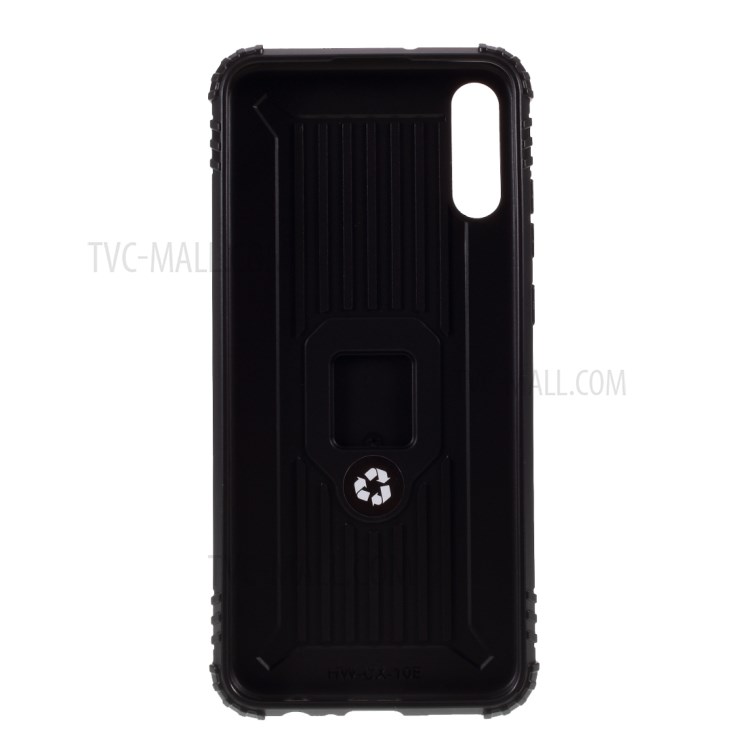 Shockproof Finger Ring Kickstand TPU Cover Cell Phone Shell for Huawei Enjoy 10e - Black-3