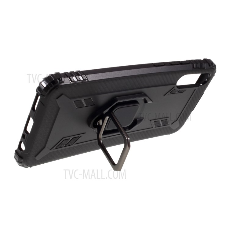 Shockproof Finger Ring Kickstand TPU Cover Cell Phone Shell for Huawei Enjoy 10e - Black-8