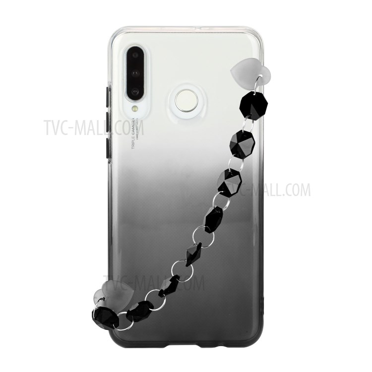 Bracelet Crystal Style Soft TPU Shell for Huawei P40 lite E/Y7p - Black-1