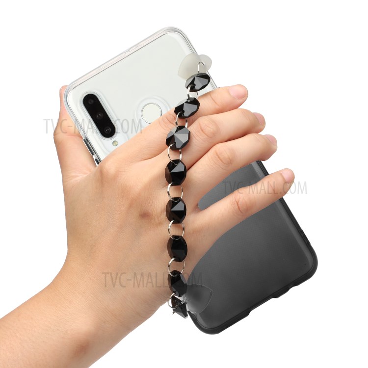 Bracelet Crystal Style Soft TPU Shell for Huawei P40 lite E/Y7p - Black-2