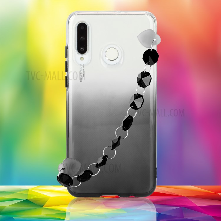 Bracelet Crystal Style Soft TPU Shell for Huawei P40 lite E/Y7p - Black-4