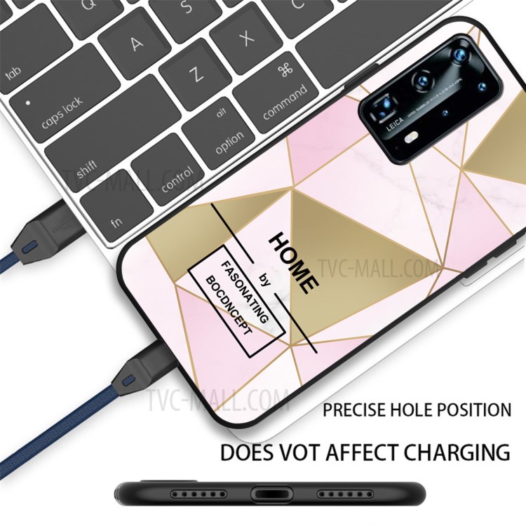 Fashion Marble Pattern Printing Matte Black Soft TPU Cover for Huawei P40 Pro+ - Style A-5