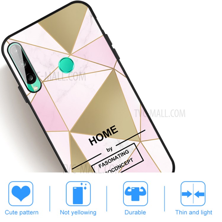 Fashion Marble Patterned Matte Black TPU Cover for Huawei P40 lite E/Y7p/Honor 9C - Style A-5