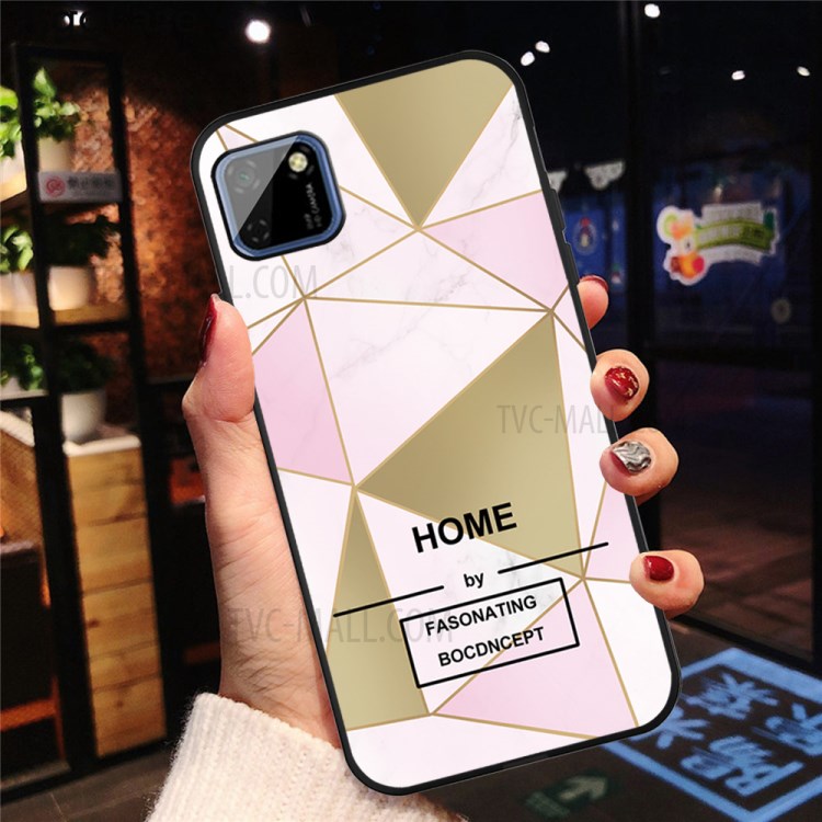 Marble Pattern Matte Black TPU Back Case for Huawei Y5p - Style A-4