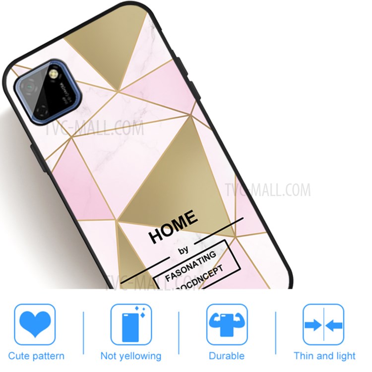 Marble Pattern Matte Black TPU Back Case for Huawei Y5p - Style A-5