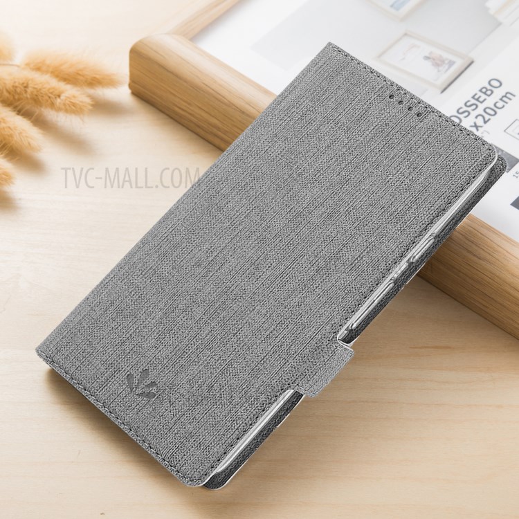 VILI DMK Leather with Double Cards Side Buckle Style Cell Phone Cover for Huawei Y6p - Grey-24