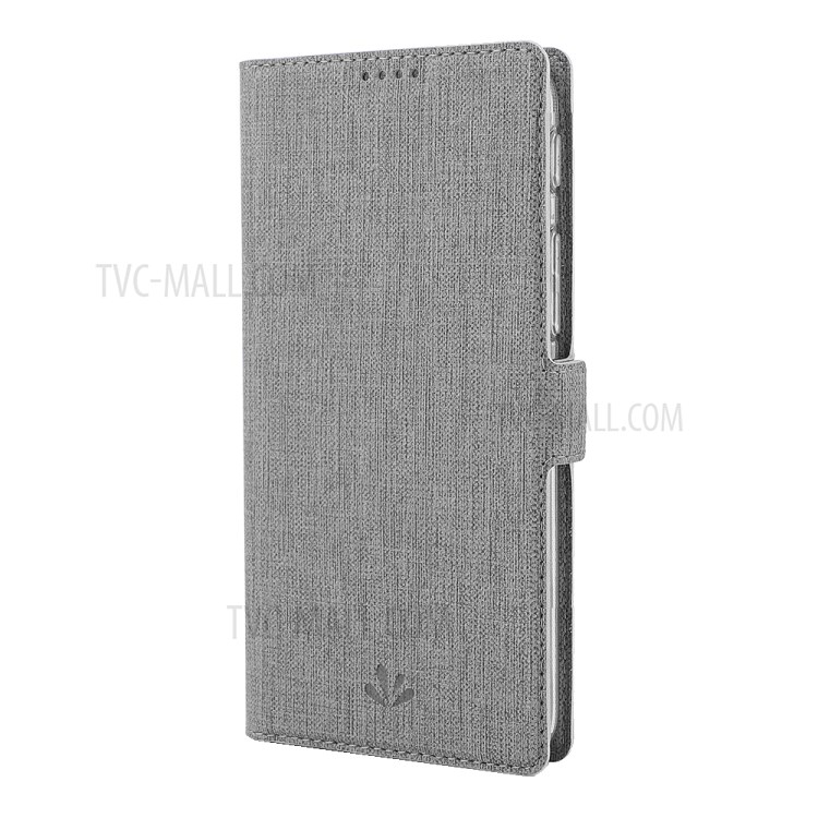 VILI DMK Leather with Double Cards Side Buckle Style Cell Phone Cover for Huawei Y6p - Grey-5