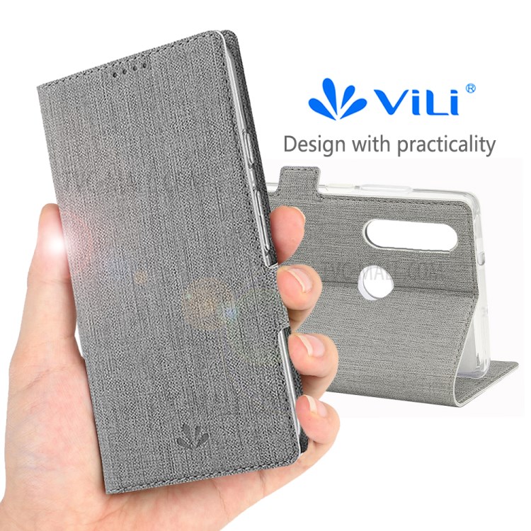 VILI DMK Leather Double Cards Side Buckle Style Phone Cover for Huawei Y7p/P40 lite E - Grey-12