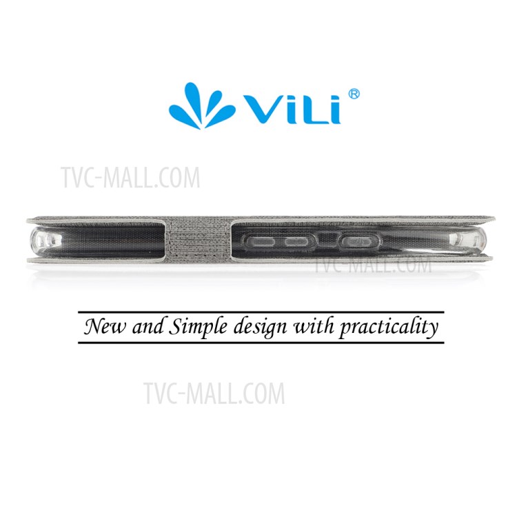 VILI DMK Leather Double Cards Side Buckle Style Phone Cover for Huawei Y7p/P40 lite E - Grey-19
