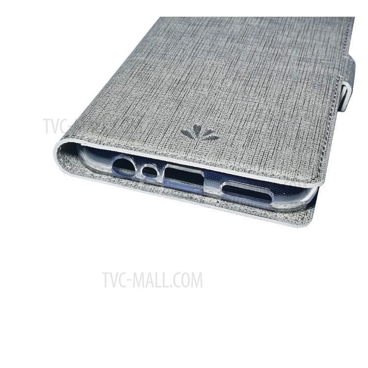 VILI DMK Leather Double Cards Side Buckle Style Phone Cover for Huawei Y7p/P40 lite E - Grey-21