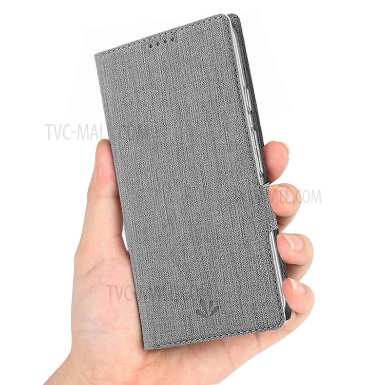 VILI DMK Leather Double Cards Side Buckle Style Phone Cover for Huawei Y7p/P40 lite E - Grey-8