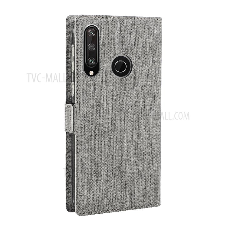 VILI DMK Leather Double Cards Side Buckle Style Phone Cover for Huawei Y7p/P40 lite E - Grey-9