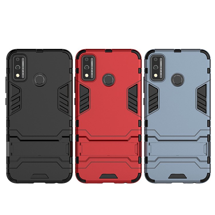 Case Hybride en Plastique + TPU Avec Kickstand Pour Honor 9x Lite - le Noir