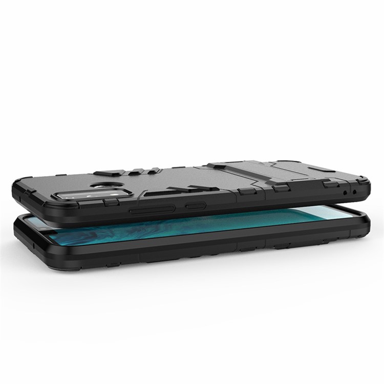 Caso Híbrido de Plástico + TPU Con Kickstand Para Honor 9x Lite - Negro