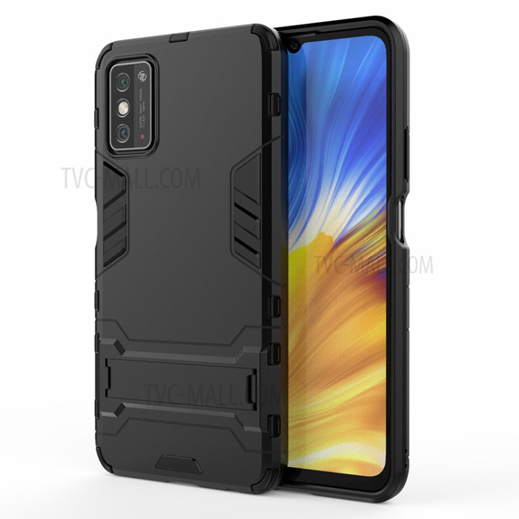Plastic + TPU Hybrid Case Shell with Kickstand for Honor X10 Max - Black-1