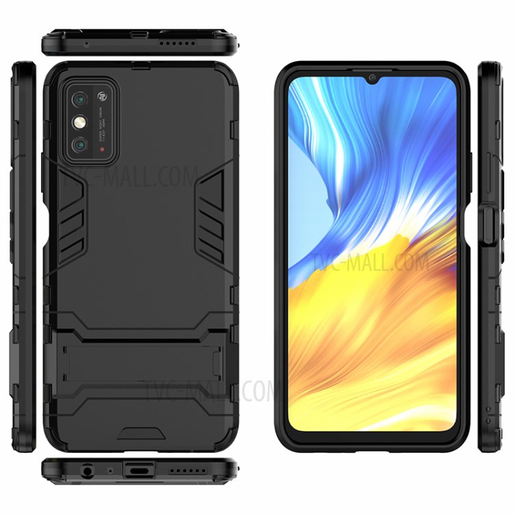 Plastic + TPU Hybrid Case Shell with Kickstand for Honor X10 Max - Black-4