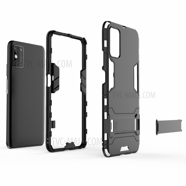 Plastic + TPU Hybrid Case Shell with Kickstand for Honor X10 Max - Black-7