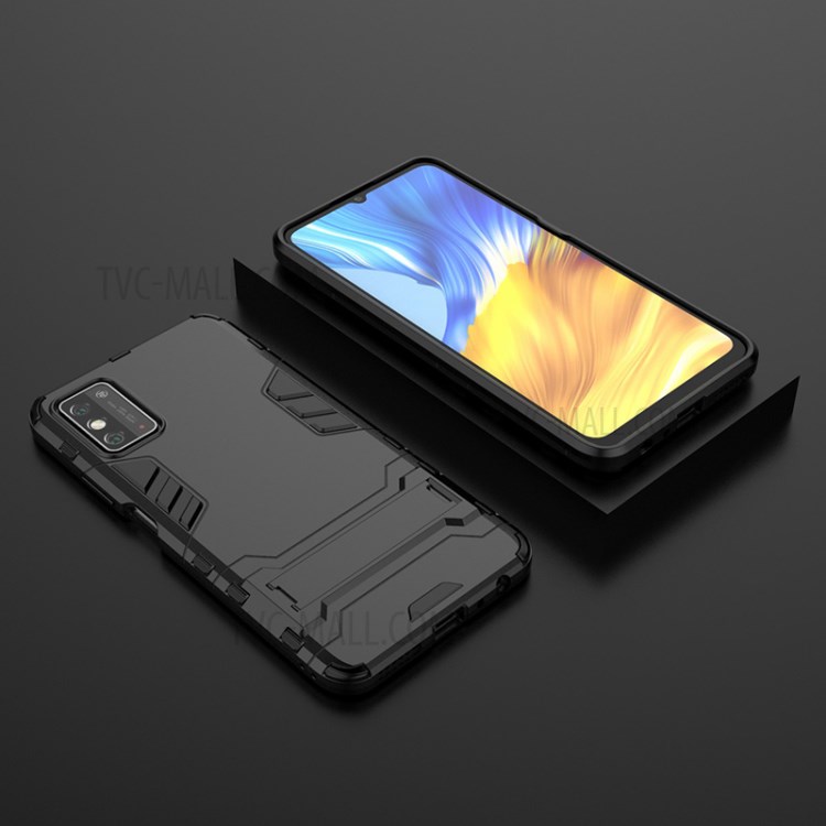 Plastic + TPU Hybrid Case Shell with Kickstand for Honor X10 Max - Black-8